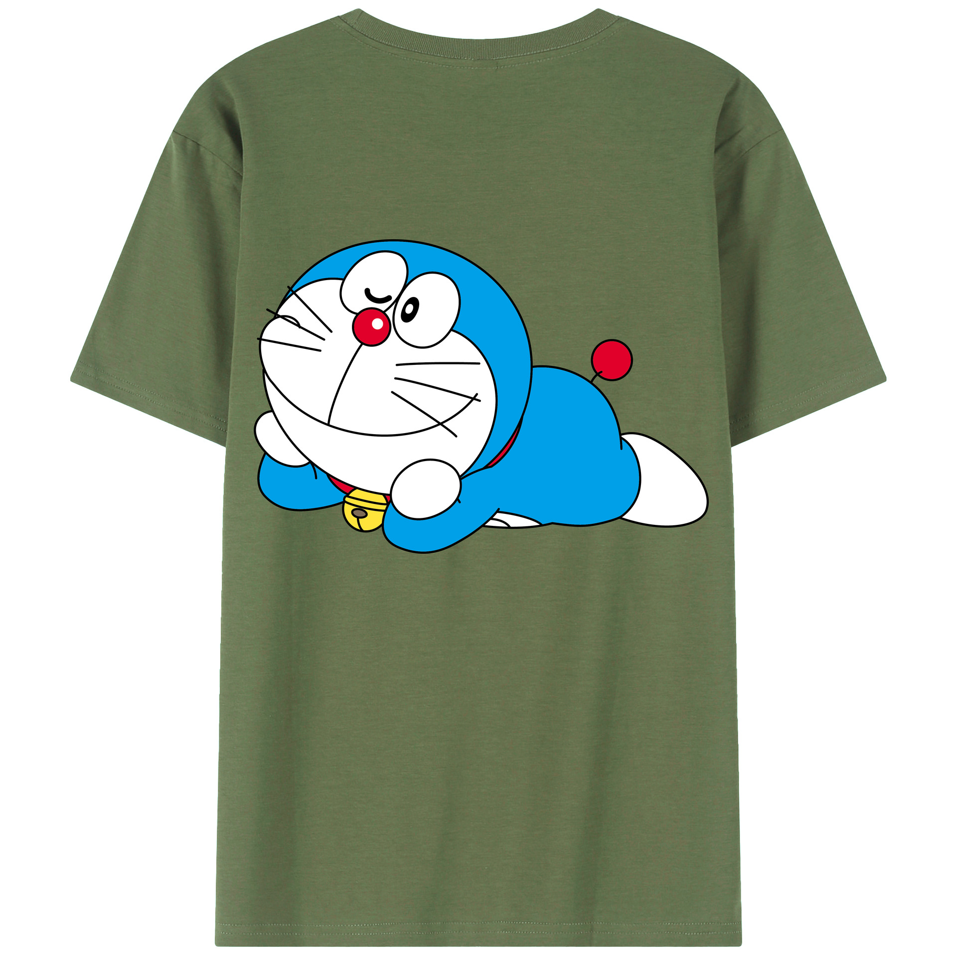 （画像用） ドラえもん Doraemon 綿100％ メンズ半袖Tシャツ（バックプリント） 通気性